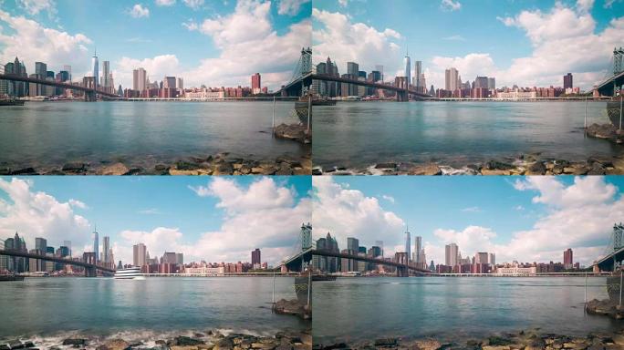 布鲁克林湾曼哈顿观看4k时间从美国纽约