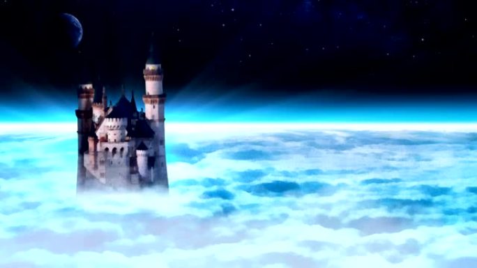 天空中的城堡塔。
