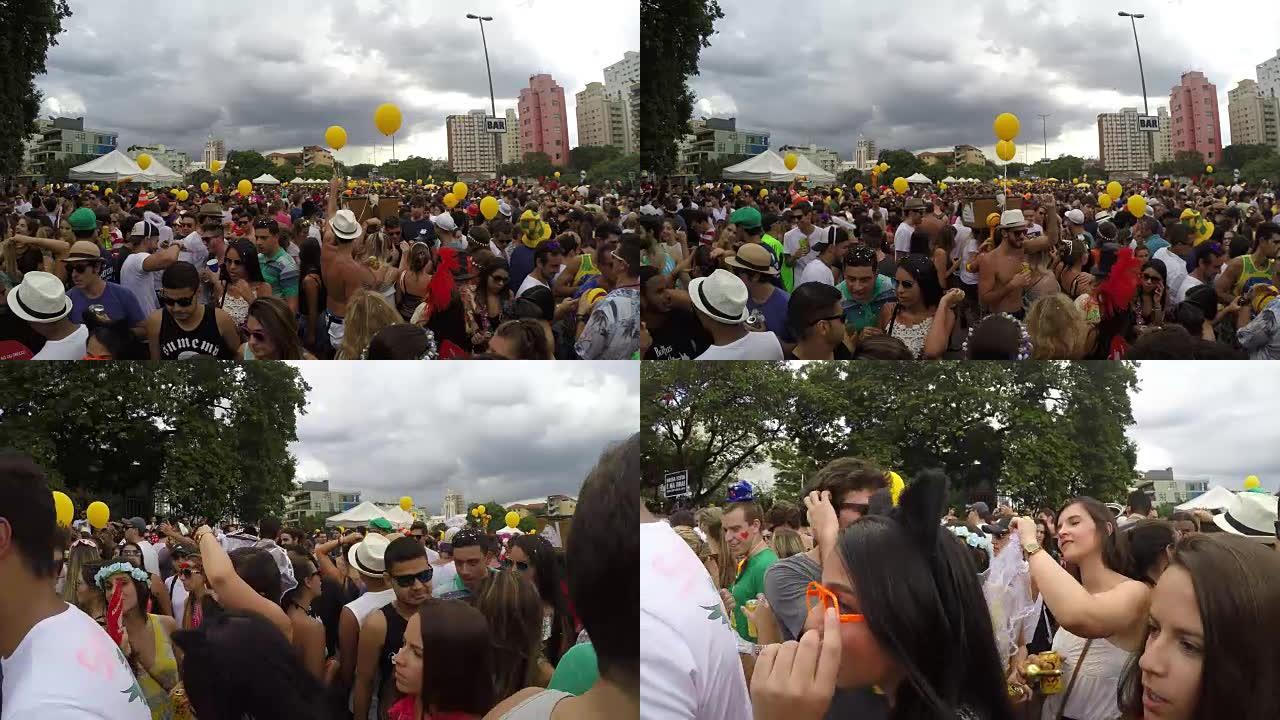 巴西人民在街上庆祝狂欢节