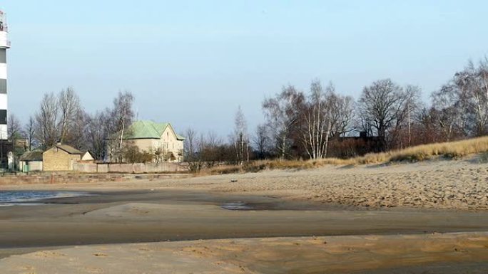 拉脱维亚里加波罗的海的灯塔沙滩