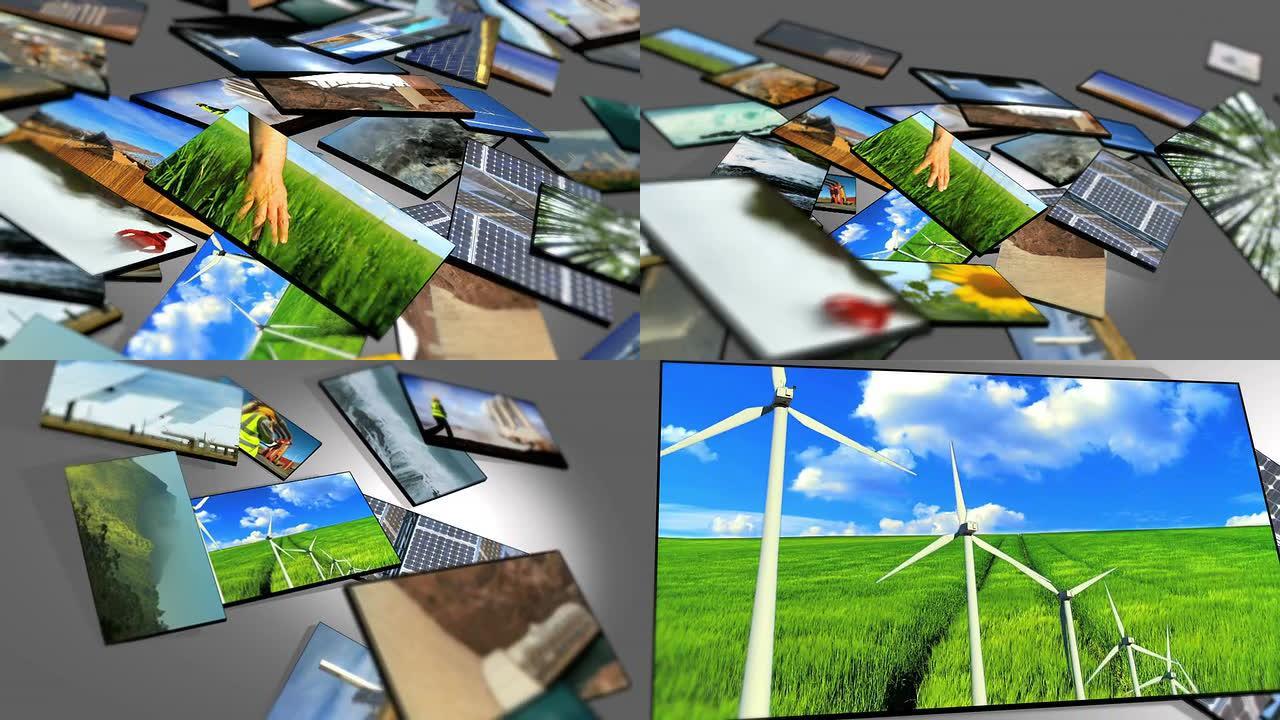 以全球清洁能源生产为特色的3D平板电脑