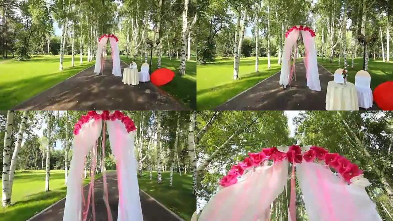 婚礼红色拱门