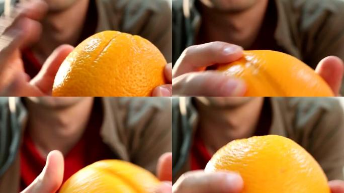 人类手中的大橙色