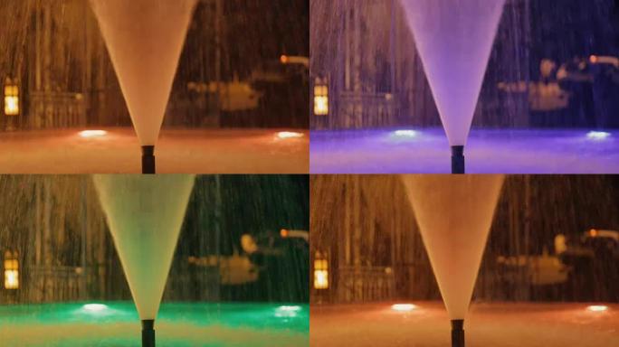 室外夜间喷泉变色-timescape
