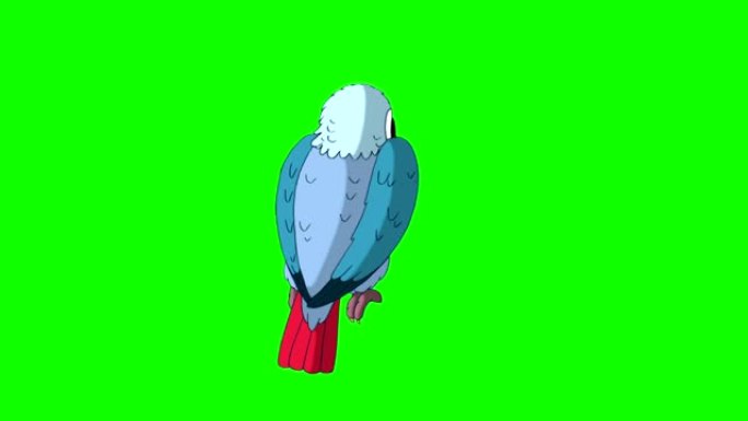 蓝鹦鹉转弯。经典迪士尼风格动画