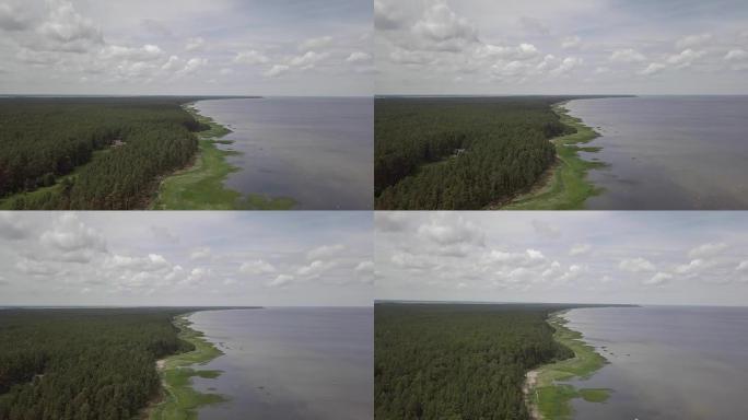 Engure拉脱维亚鸟瞰图乡村无人机俯视图4K UHD视频