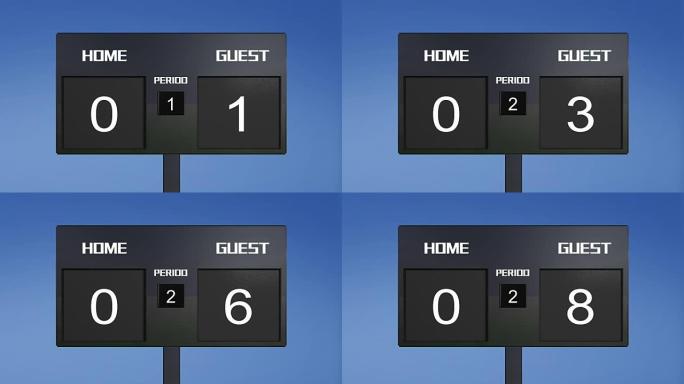 足球比赛记分牌home lost sky