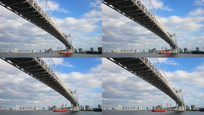 东京湾彩虹桥下的变焦镜头