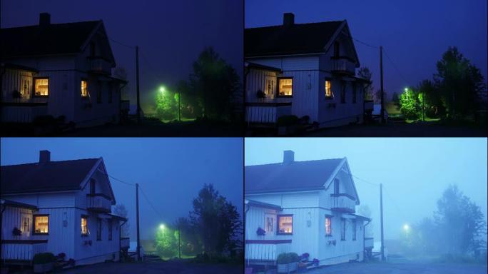 从夜晚到白天，挪威奥斯陆