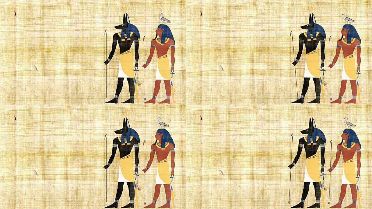 埃及众神阿努比斯和盖布
