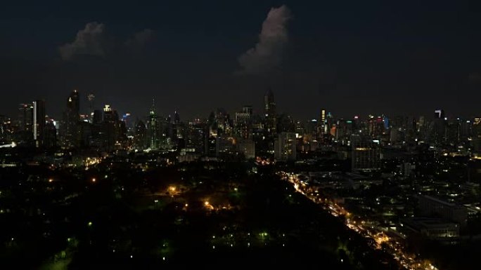 泰国曼谷夜大城市全景鸟瞰