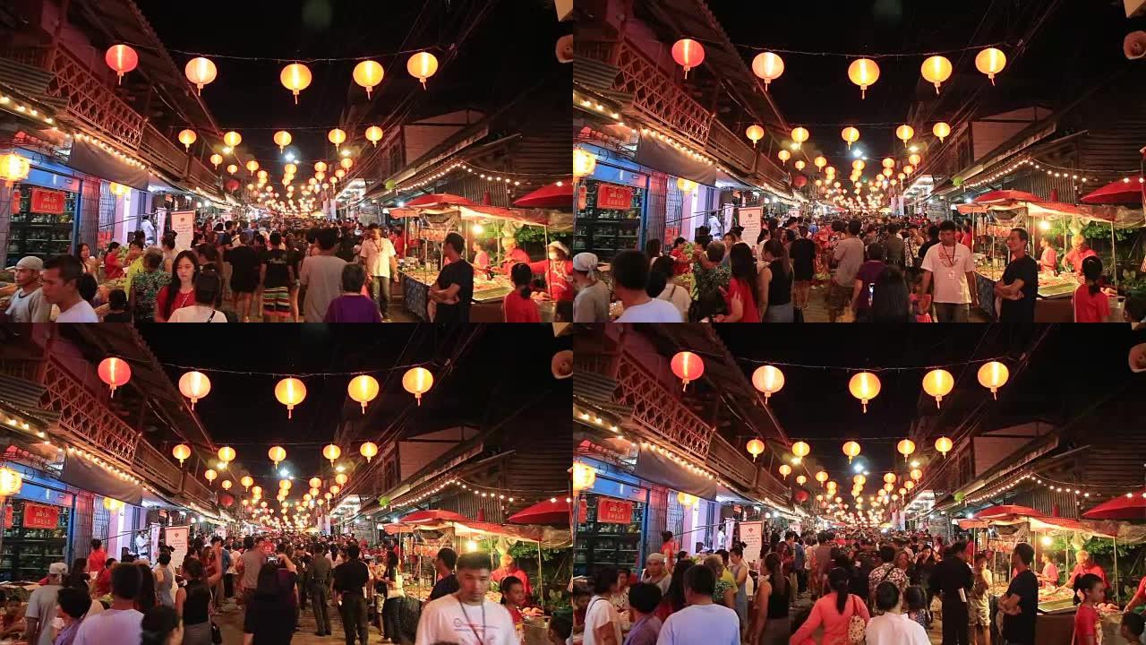 泰国芭堤雅的亚洲华人街头市场