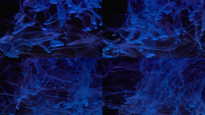 抽象蓝色液体在水中运动。