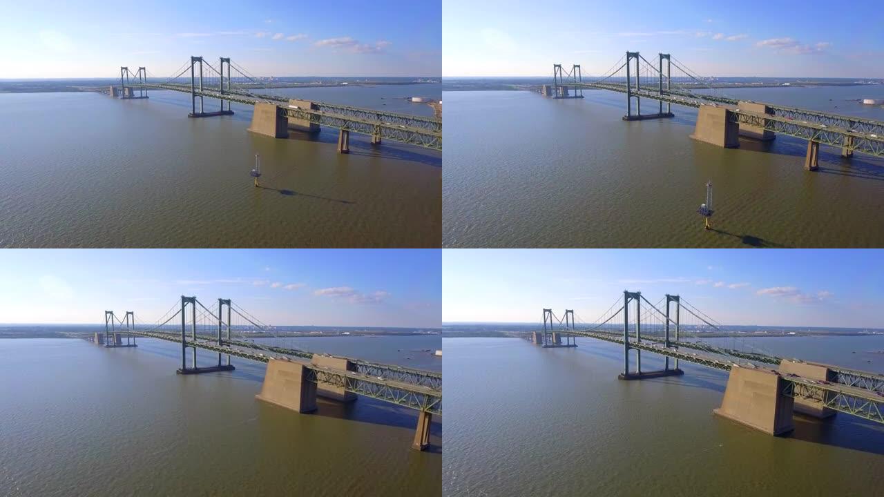 航拍视频特拉华纪念桥
