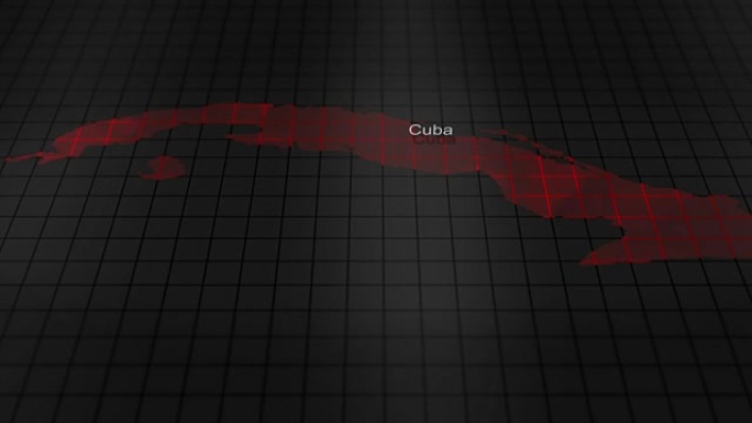 未来的红色数字不祥的古巴地图
