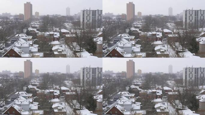 多伦多一个居民区上空降下大雪