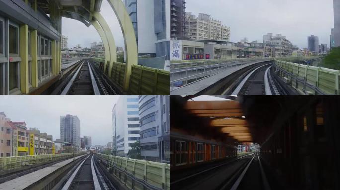 台湾台北-捷运列车抵达台北MRTon月台