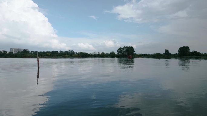 划船视频，岭南水乡
