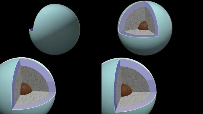天王星结构-逼真的内部-向左
