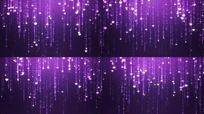 动画背景以紫心雨落下为特色