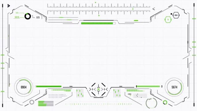 具有HUD和信息图形元素的未来派用户界面。