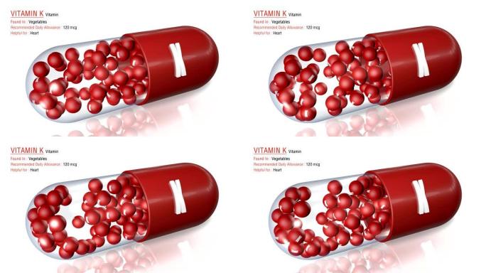 维生素k-动画维生素胶囊概念