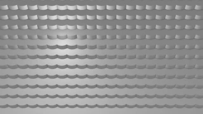 白色立方体无缝循环。抽象立方体背景随机运动，3d可循环动画。紫罗兰色和粉红色