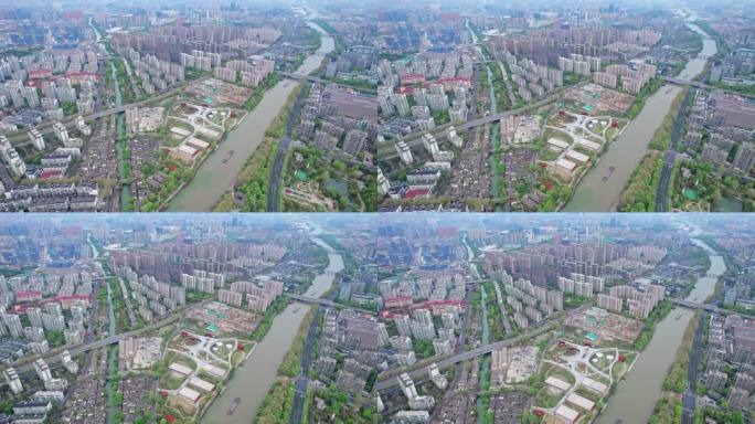最新航拍杭州大运河