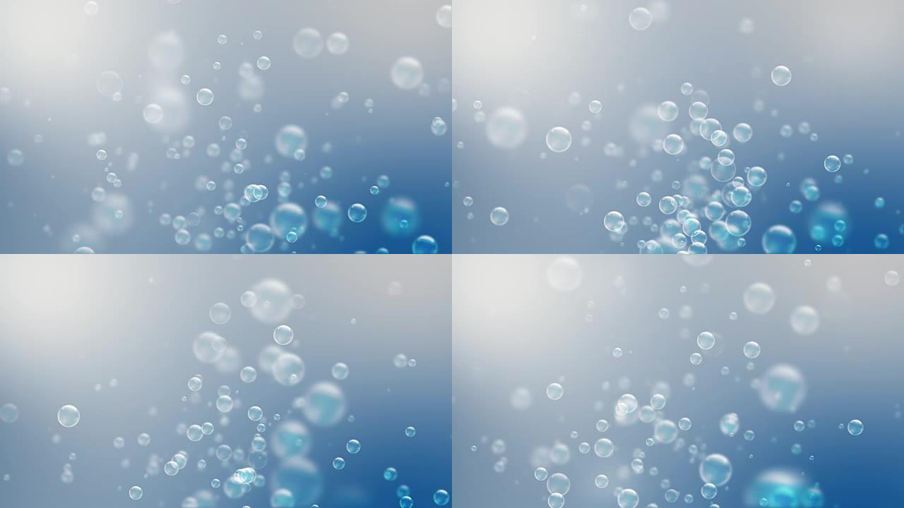 4k海洋气泡背景 (可循环)