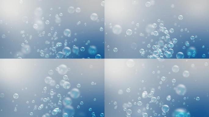 4k海洋气泡背景 (可循环)