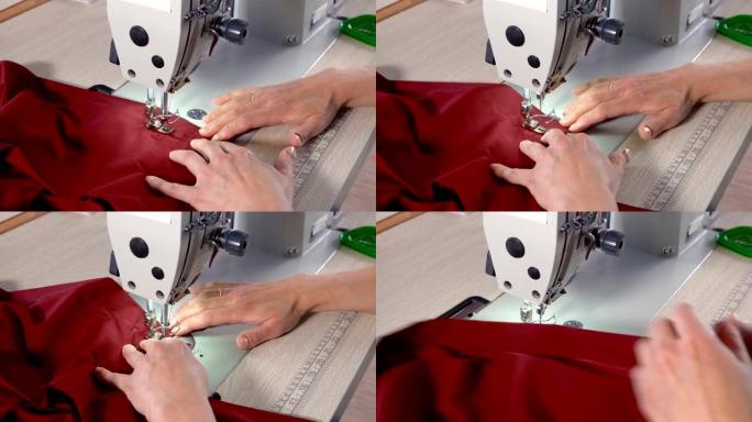 女裁缝完成缝纫。