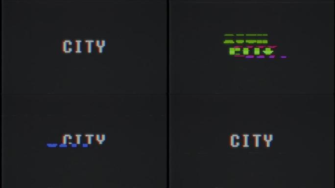 复古视频游戏风格文本: 城市