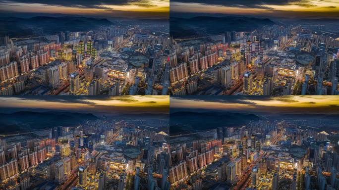 青海西宁海湖新区夜景延时