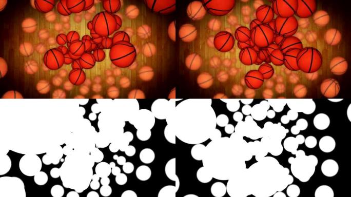落篮球动画背景，渲染，带阿尔法通道，循环