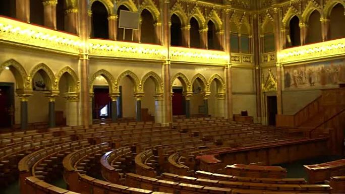 匈牙利布达佩斯——2018年5月8日:议会大厦内景。