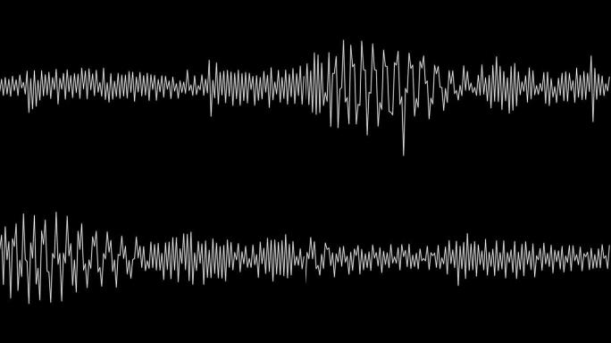 黑色背景的白色声波