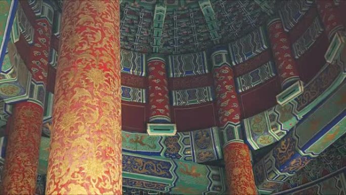 北京天坛屋顶内部皇宫内部传统文化人文景观