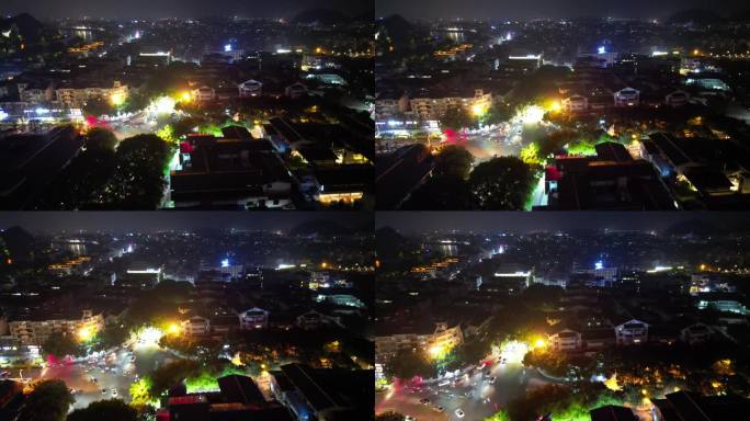 广西桂林城市夜景灯光交通航拍 (123)