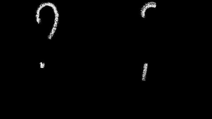 手写白色粉笔阿拉伯数字孤立在黑色背景动画