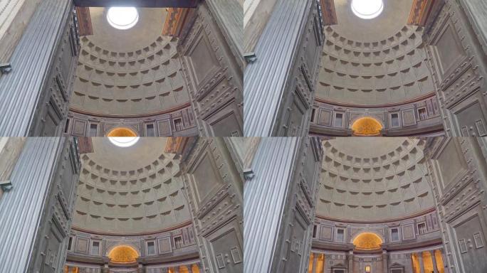 意大利罗马万神殿教堂天花板中央的一个洞