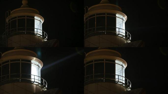 夜间灯塔的延时拍摄。