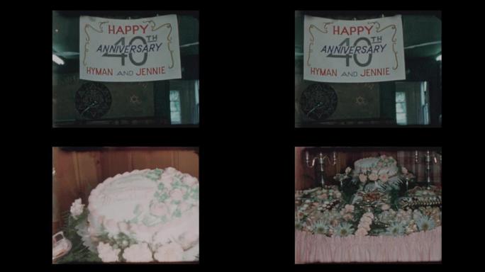 40周年快乐标志和蛋糕