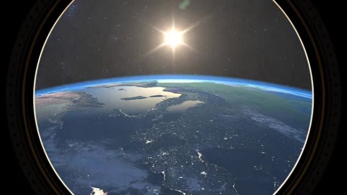 从国际空间站看到的日落