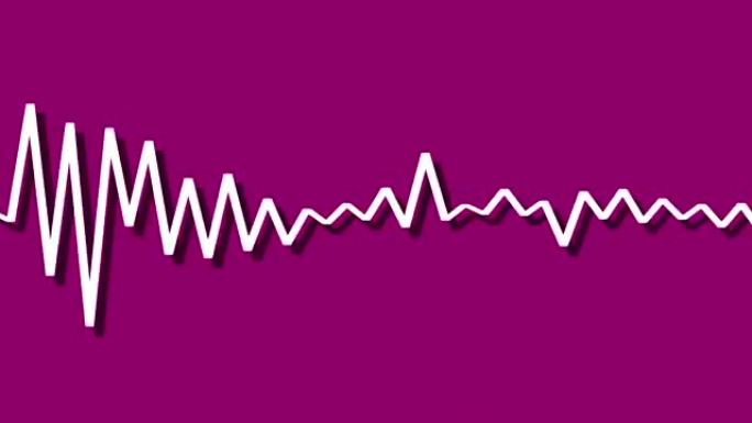 明亮背景紫色阴影的抽象音频频谱均衡器单线