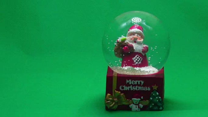 圣诞老人雪球绿色屏幕