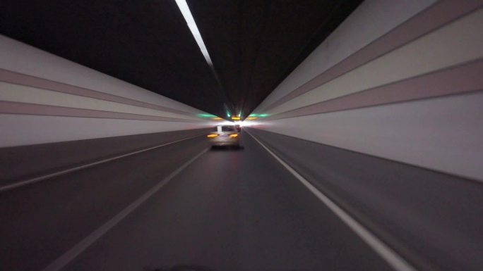 开车第一视角道路穿梭延时时光隧道