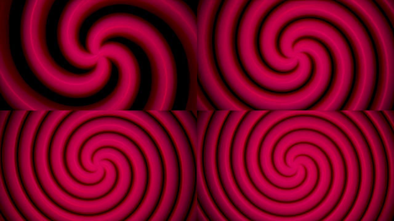 抽象柔和的颜色螺旋形状虚线动画背景。彩色抽象螺旋