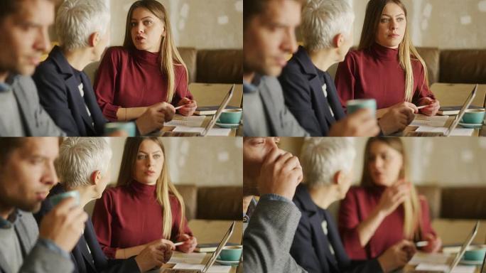 Business meeting in coffee shop