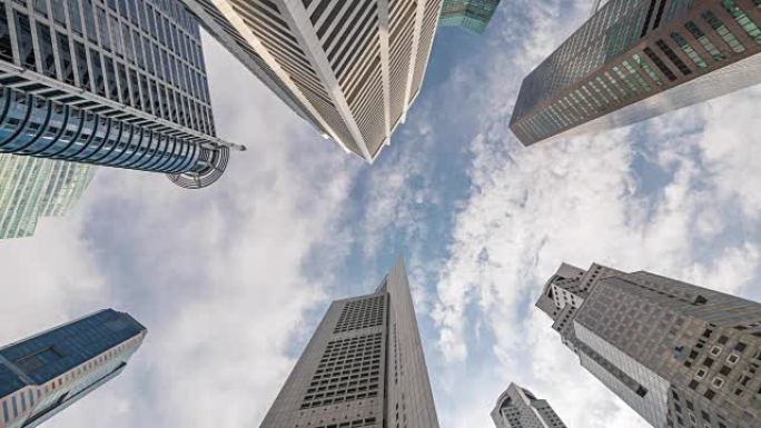 Singapore business district under skyscraper build