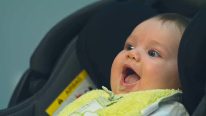 Smiling baby wants to play